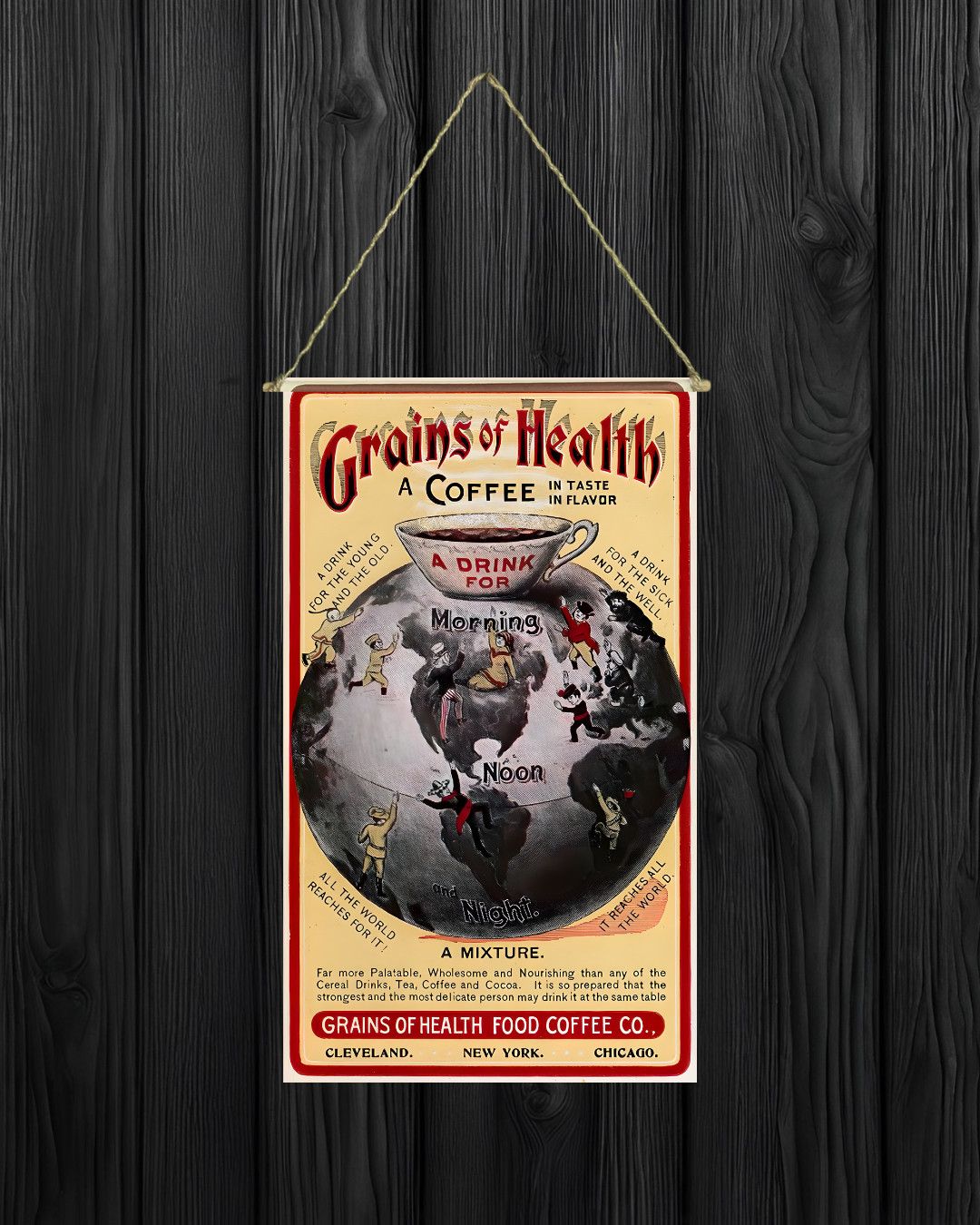 Vintage Kahve Çuvalı Tasarımlı Kanvas Poster  -2 Adet -